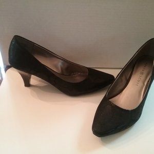 Karen Scott Black Fabric Print Evening Shoes
